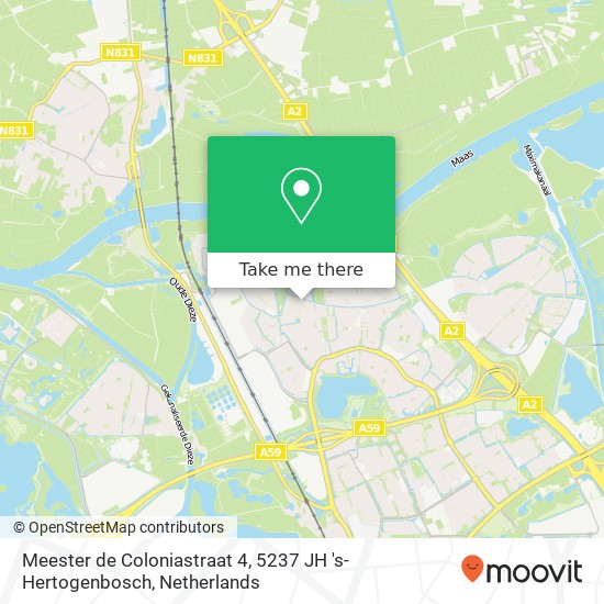 Meester de Coloniastraat 4, 5237 JH 's-Hertogenbosch map