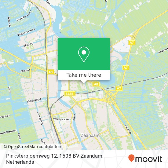 Pinksterbloemweg 12, 1508 BV Zaandam Karte