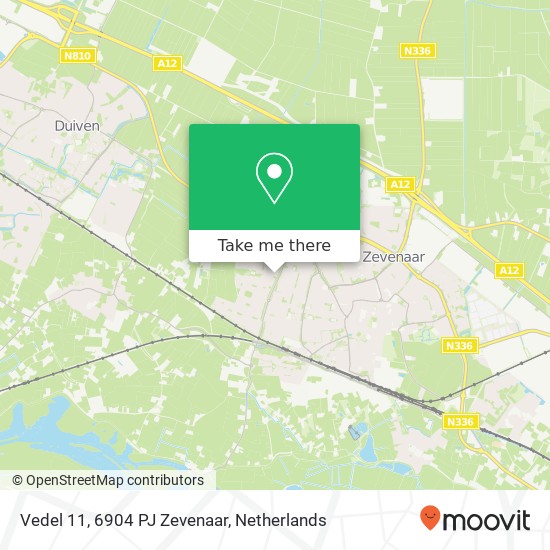 Vedel 11, 6904 PJ Zevenaar Karte