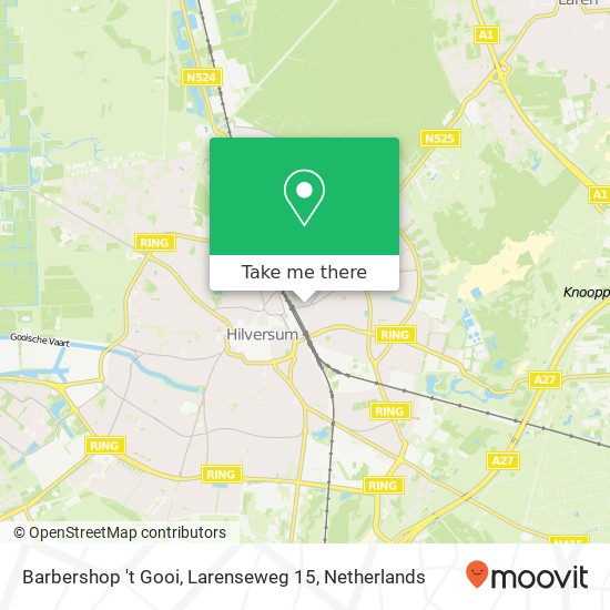 Barbershop 't Gooi, Larenseweg 15 map