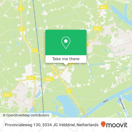 Provincialeweg 130, 5334 JG Velddriel map