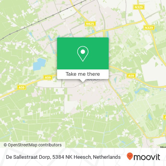 De Sallestraat Dorp, 5384 NK Heesch map