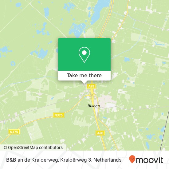 B&B an de Kraloerweg, Kraloërweg 3 map