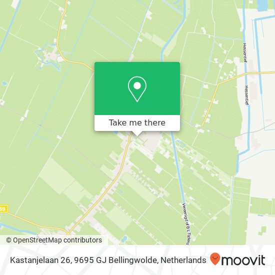 Kastanjelaan 26, 9695 GJ Bellingwolde Karte