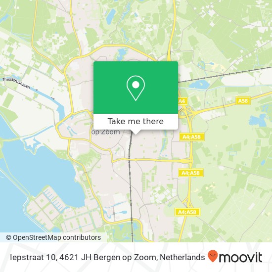 Iepstraat 10, 4621 JH Bergen op Zoom map