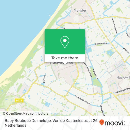 Baby Boutique Duimelotje, Van de Kasteelestraat 26 map