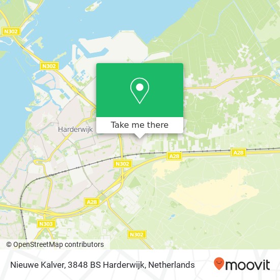 Nieuwe Kalver, 3848 BS Harderwijk map