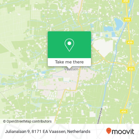 Julianalaan 9, 8171 EA Vaassen map