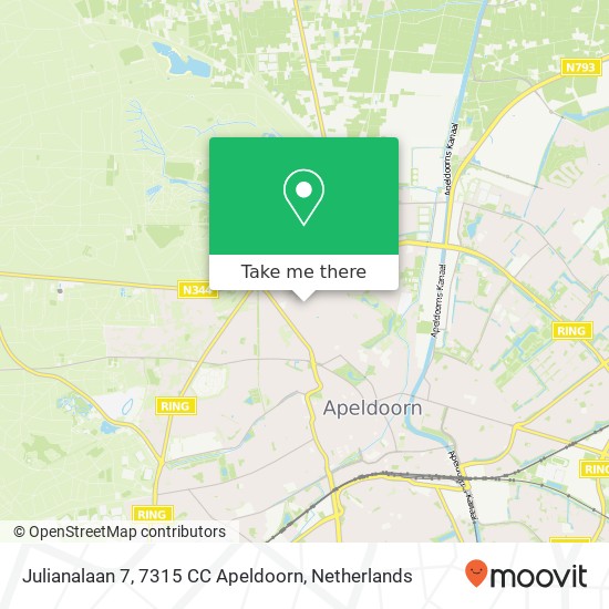 Julianalaan 7, 7315 CC Apeldoorn map