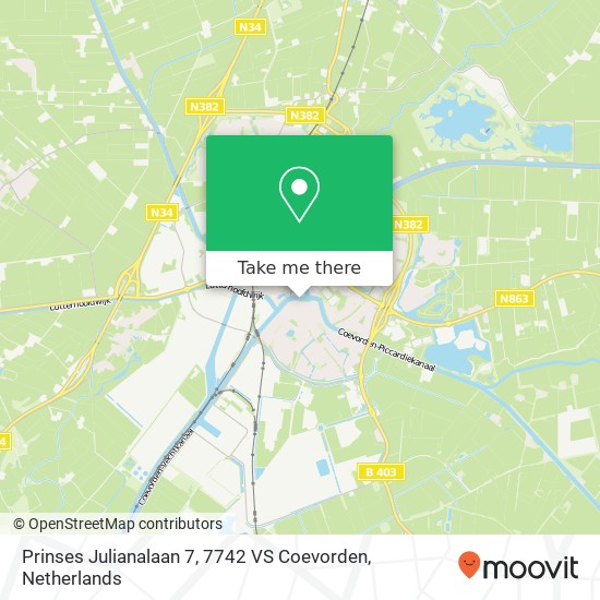 Prinses Julianalaan 7, 7742 VS Coevorden map