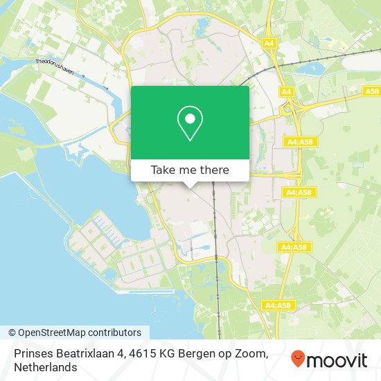 Prinses Beatrixlaan 4, 4615 KG Bergen op Zoom map
