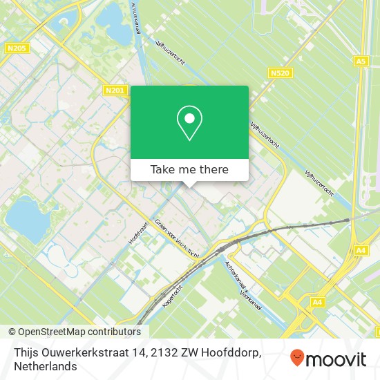 Thijs Ouwerkerkstraat 14, 2132 ZW Hoofddorp map