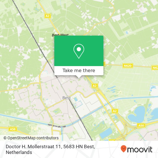Doctor H. Mollerstraat 11, 5683 HN Best Karte