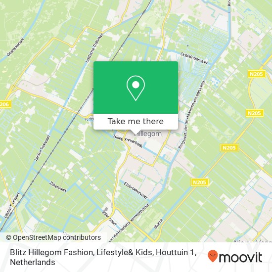 Blitz Hillegom Fashion, Lifestyle& Kids, Houttuin 1 map