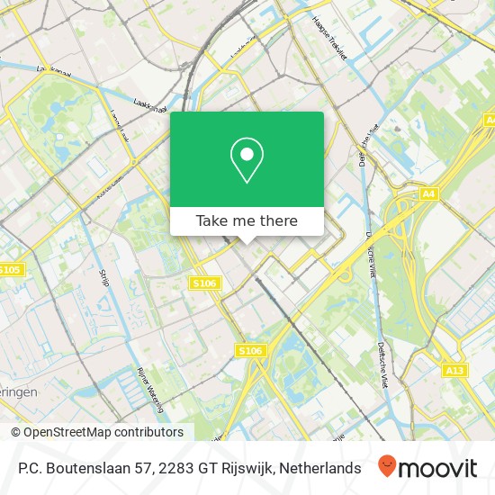 P.C. Boutenslaan 57, 2283 GT Rijswijk Karte