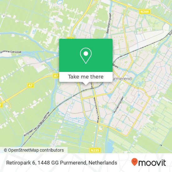 Retiropark 6, 1448 GG Purmerend Karte