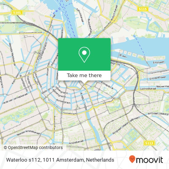 Waterloo s112, 1011 Amsterdam Karte