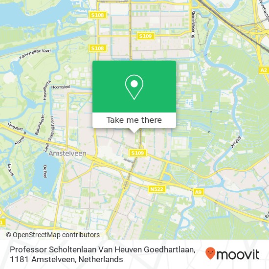 Professor Scholtenlaan Van Heuven Goedhartlaan, 1181 Amstelveen map