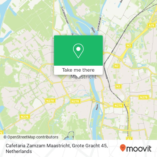 Cafetaria Zamzam Maastricht, Grote Gracht 45 map