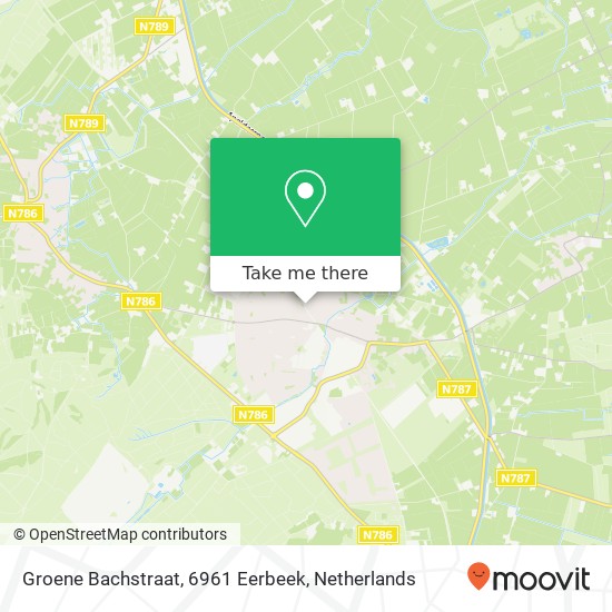 Groene Bachstraat, 6961 Eerbeek Karte