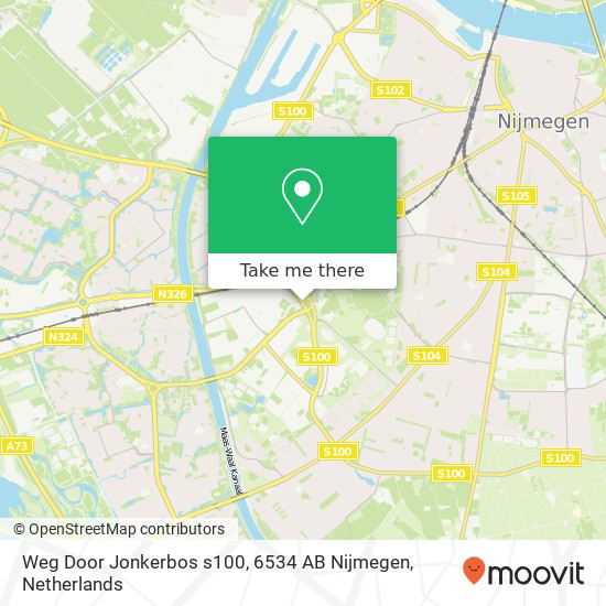 Weg Door Jonkerbos s100, 6534 AB Nijmegen map