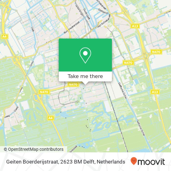 Geiten Boerderijstraat, 2623 BM Delft Karte