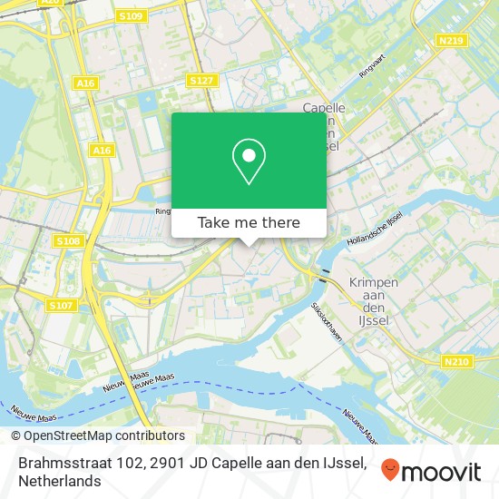 Brahmsstraat 102, 2901 JD Capelle aan den IJssel Karte