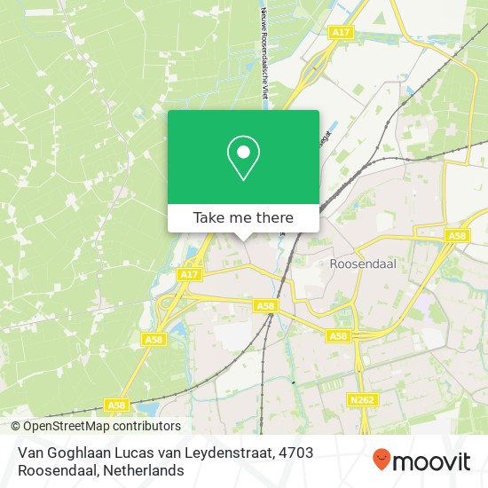 Van Goghlaan Lucas van Leydenstraat, 4703 Roosendaal Karte