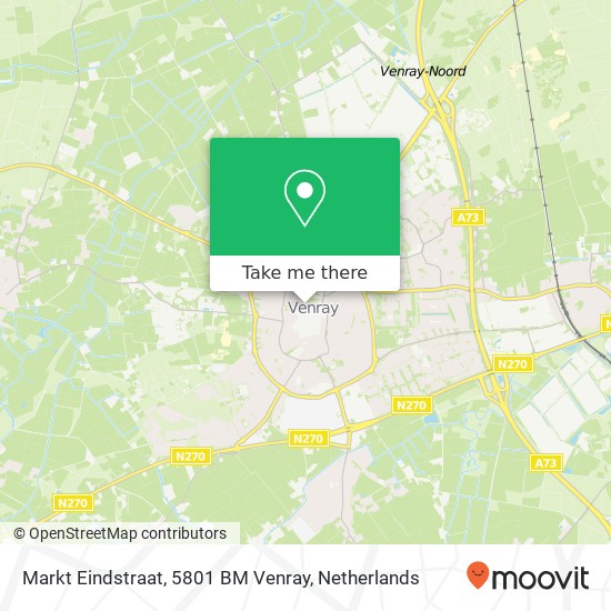 Markt Eindstraat, 5801 BM Venray map