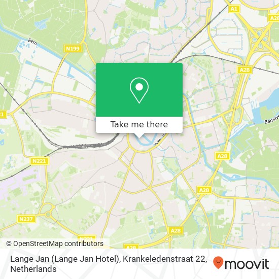 Lange Jan (Lange Jan Hotel), Krankeledenstraat 22 map