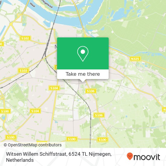 Witsen Willem Schiffstraat, 6524 TL Nijmegen map