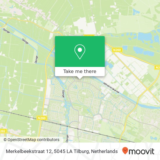 Merkelbeekstraat 12, 5045 LA Tilburg map