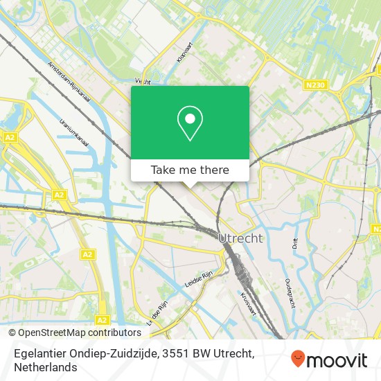 Egelantier Ondiep-Zuidzijde, 3551 BW Utrecht map