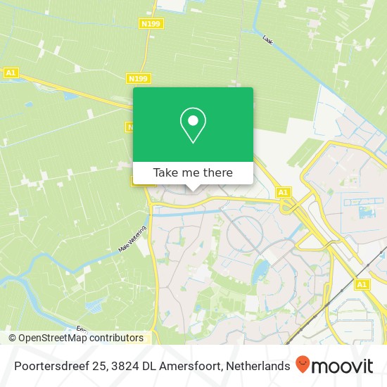 Poortersdreef 25, 3824 DL Amersfoort map