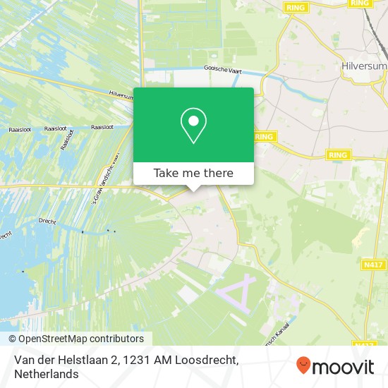 Van der Helstlaan 2, 1231 AM Loosdrecht Karte