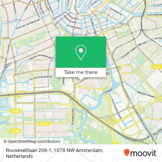 Rooseveltlaan 208-1, 1078 NW Amsterdam map