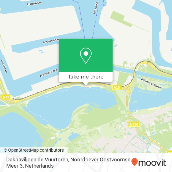 Dakpaviljoen de Vuurtoren, Noordoever Oostvoornse Meer 3 Karte