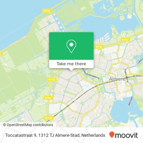 Toccatastraat 9, 1312 TJ Almere-Stad Karte