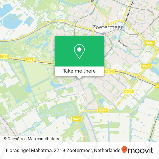 Florasingel Mahatma, 2719 Zoetermeer map