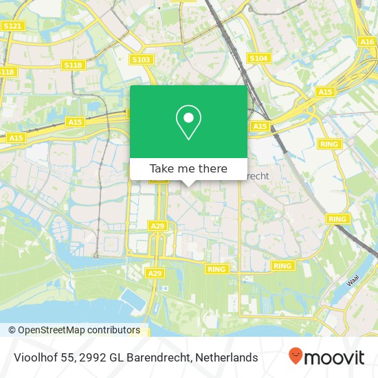 Vioolhof 55, 2992 GL Barendrecht Karte