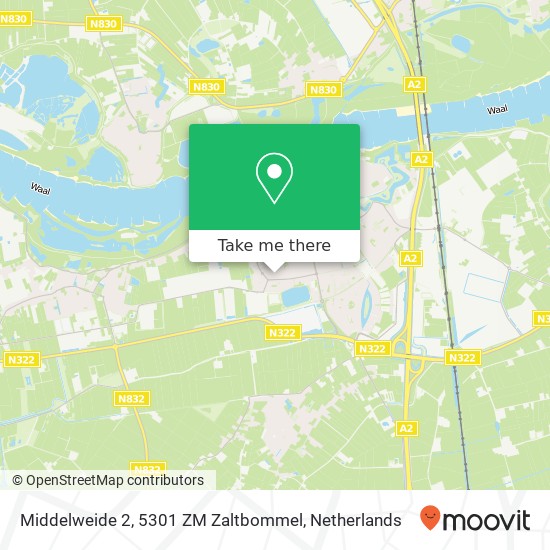 Middelweide 2, 5301 ZM Zaltbommel map