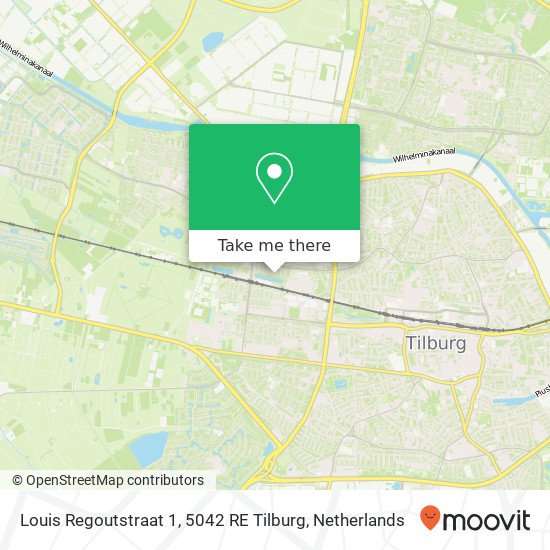 Louis Regoutstraat 1, 5042 RE Tilburg map