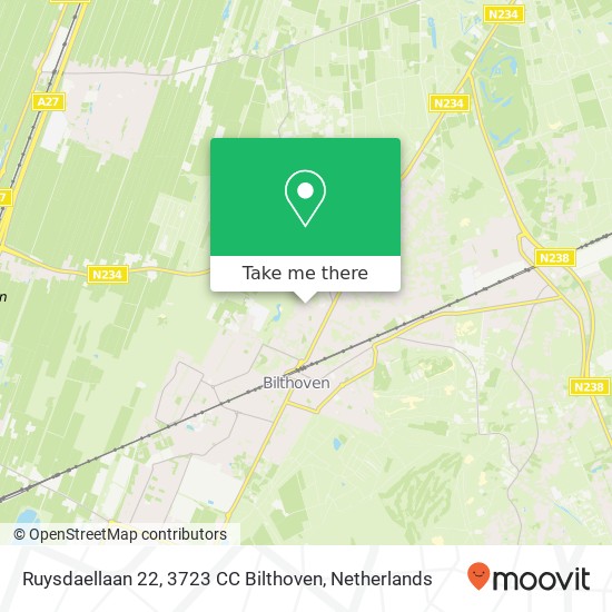 Ruysdaellaan 22, 3723 CC Bilthoven map