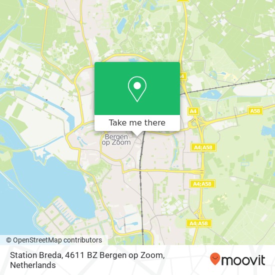 Station Breda, 4611 BZ Bergen op Zoom Karte