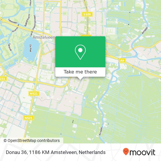 Donau 36, 1186 KM Amstelveen map