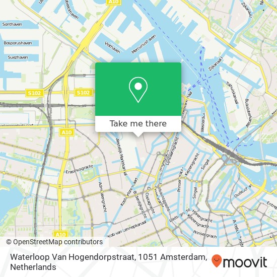 Waterloop Van Hogendorpstraat, 1051 Amsterdam Karte