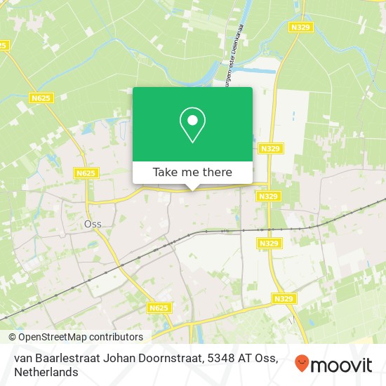 van Baarlestraat Johan Doornstraat, 5348 AT Oss map
