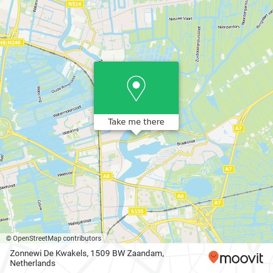 Zonnewi De Kwakels, 1509 BW Zaandam Karte