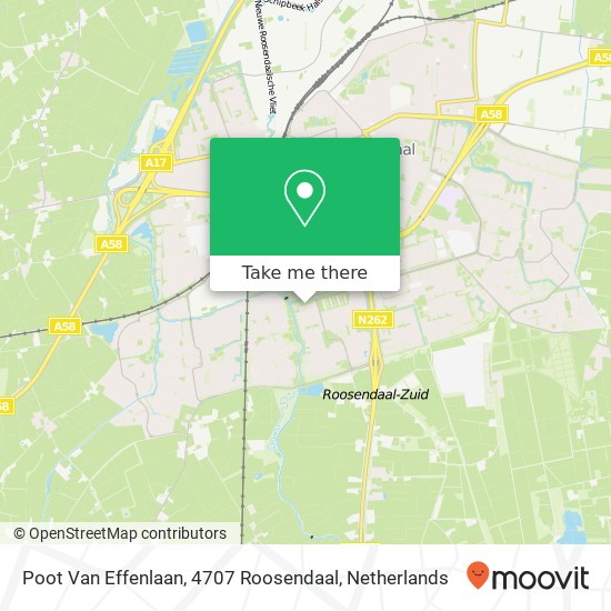 Poot Van Effenlaan, 4707 Roosendaal map