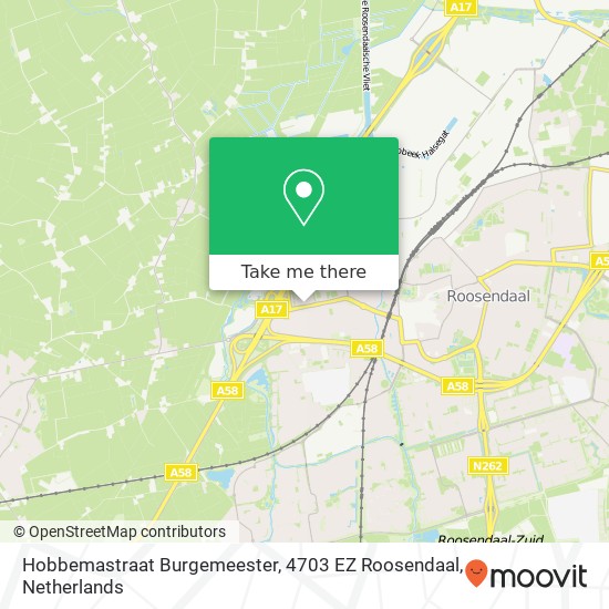 Hobbemastraat Burgemeester, 4703 EZ Roosendaal map